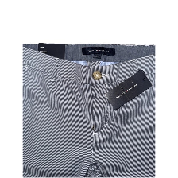 Tommy Hilfiger Hampton Stretch Slim Chino Pants Women's 4 Blue Pinstripe NWT - Picture 5 of 11